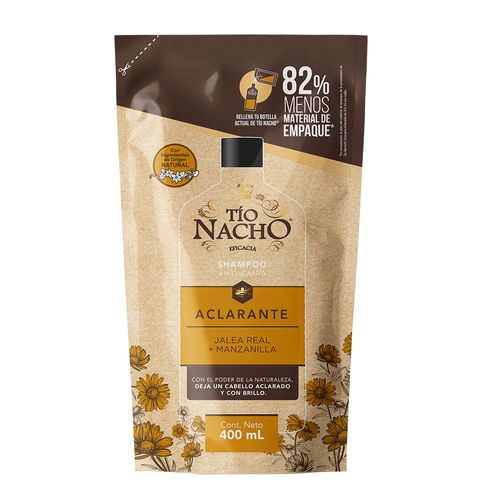 Shampoo Tío Nacho Aclarante Recargable Doypack x 400 ml