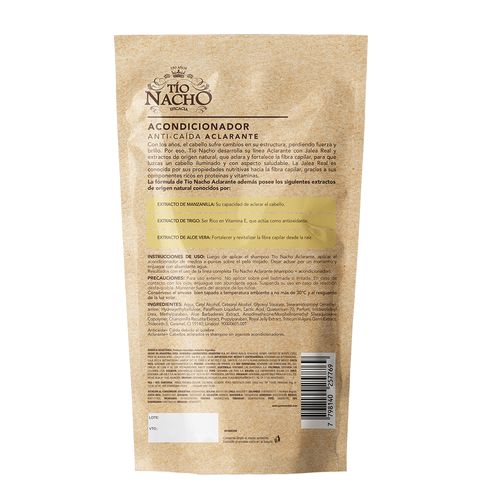 Acondicionador Tío Nacho Aclarante Recargable x 400 ml