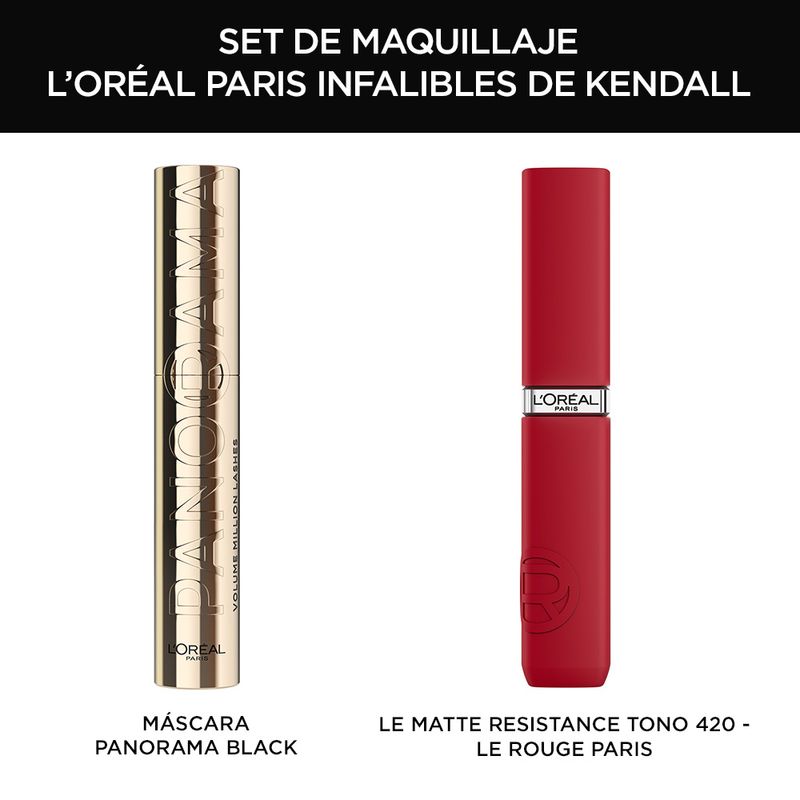 kit-loreal-labial-liquido-infallible-le-matte-resistance-mascara-de-pestanas