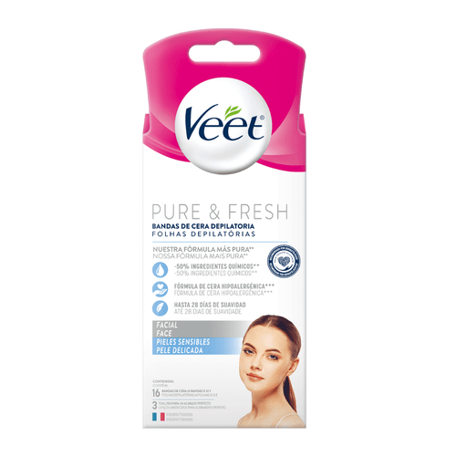 Banda Depilatoria Veet Facial Piel Sensible x 16 un
