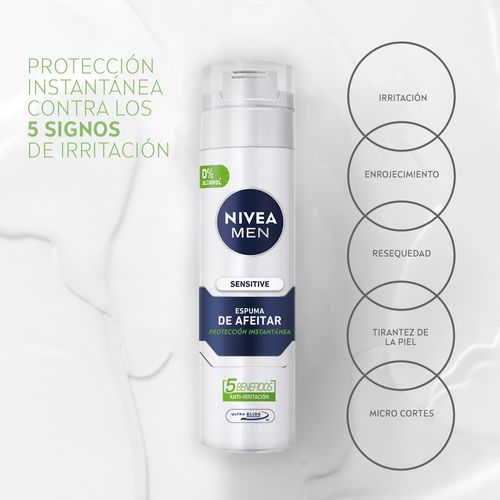 Espuma de Afeitar Nivea Men Sensitive para Piel Sensible x 200 ml