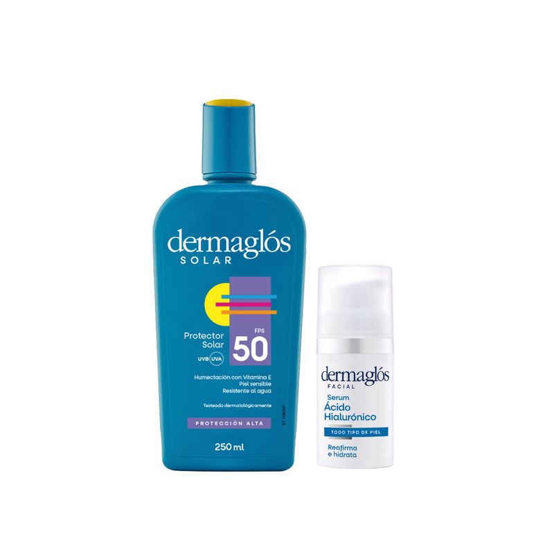 combo-dermaglos-protector-solar-fps-50-x-250-ml-serum-doble-acido-hialuronico-x-30-ml