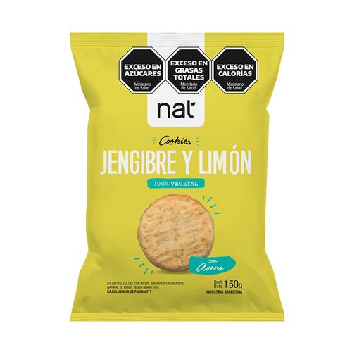 Cookies Nat Avena Limón y Jengibre x 150 g