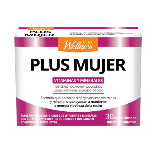 Suplemento Dietario Pure Wellness Energizante Mujer Plus x 30 un