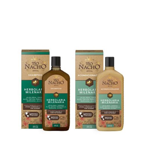 Combo Shampoo y Acondicionador Tío Nacho Herbolaria Milenaria x 415 ml