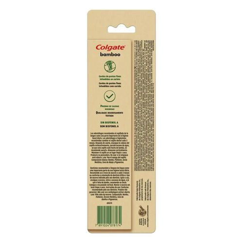 Cepillo Dental Colgate Bamboo Carbón x 2 un