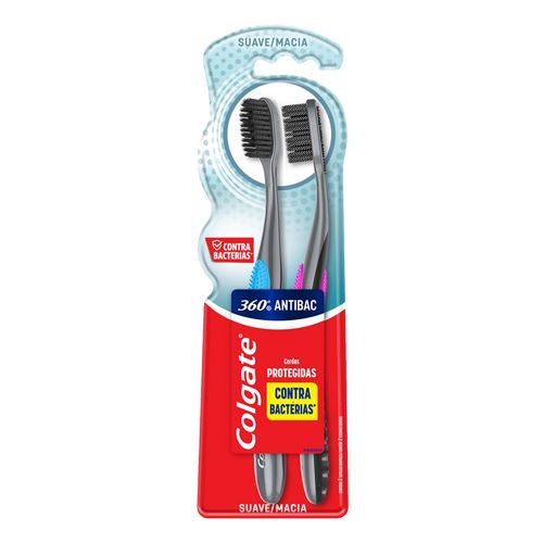 Cepillo Dental Colgate 360° Antibacterial x 2 un