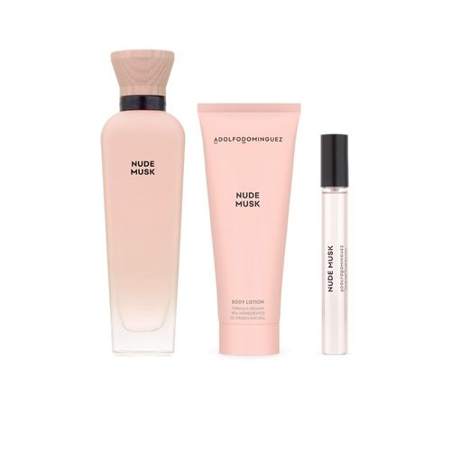 Set Adolfo Dominguez Nude Musk EDP x 120 ml + EDT Spray x 10 ml + Body Lotion x 75 ml