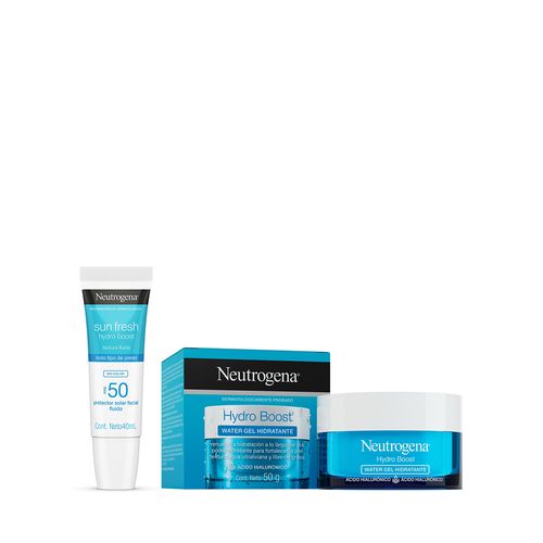 Combo Neutrogena Hydro Boost Hidratante Facial en Gel x 50 g + Protector Solar Sin Color Fps 50 x 40 ml