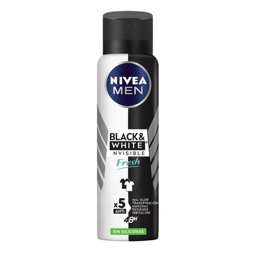 Desodorante Nivea Men Black & White sin Silcona en Aerosol x 150 ml