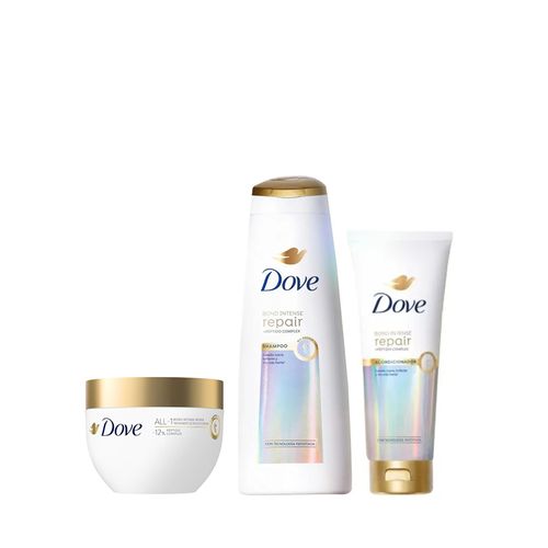 Kit Dove Bond Intense Repair Shampoo x 400 ml + Acondicionador x 250 ml + Máscara de Tratamiento x 250 g