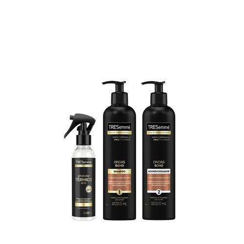 Combo Capilar Tresemmé Dosificador Ondas Boho Shampoo x 500 ml + Acondicionador x 500 ml + Protector Térmico Spray x 120 ml