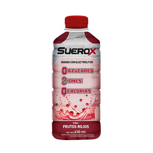 Bebida con Electrólitos Suerox Frutos Rojos Frutilla x 630 ml