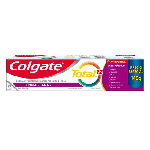 Pasta Dental Colgate Total 12 Encias Sanas  x 140 g