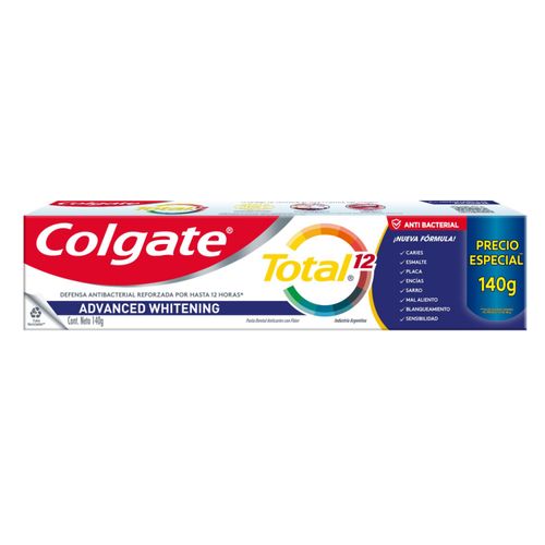 Pasta Dental Colgate Total 12 Advanced Whitening  x 140 g