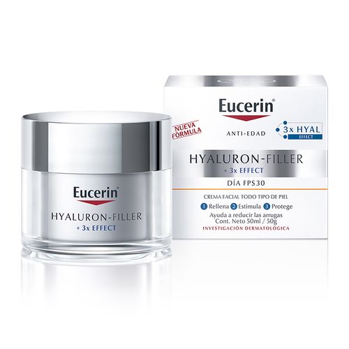 Crema Antiarrugas de Día Eucerin Hyaluron-Filler FPS 30 y protección UVA x 50 ml