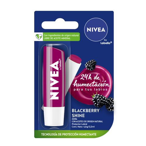 Protector Labial Nivea By Labello Blackberry Shine x 4,8 g