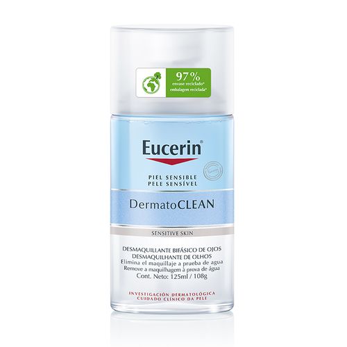 Desmaquillante Bifásico de Ojos Eucerin Dermatoclean con Ácido Hialurónico x 125 ml