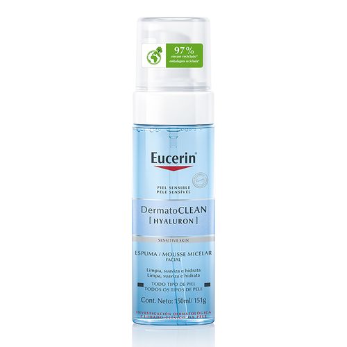 Espuma Micelar de Limpieza Eucerin Dermatoclean con Ácido Hialurónico x 150 ml