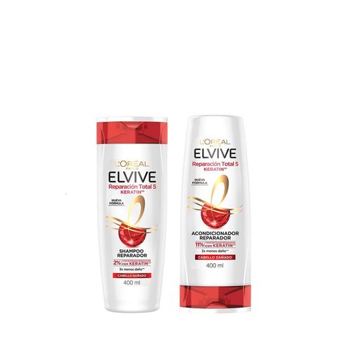 Kit Elvive Reparación Total 5 Rutina Basica 400ml: Shampoo y Acondicionador