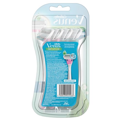 Maquinas para Afeitar Venus Sensitive Aloe Vera x 4 Unidades