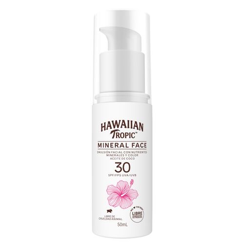 Emulsión Facial Hawaiian Tropic Mineral Fps 30 x 50 ml