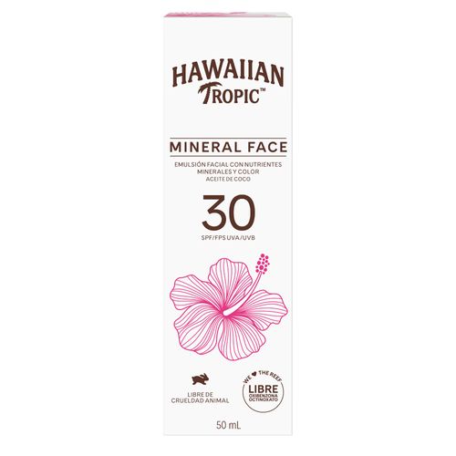 Emulsión Facial Hawaiian Tropic Mineral Fps 30 x 50 ml