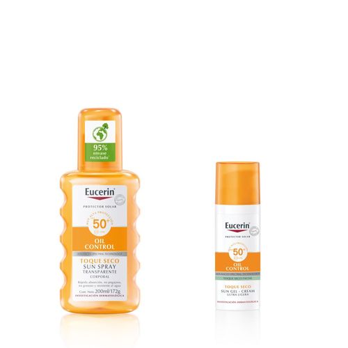 Combo Eucerin Protector Solar Sensitive Protect Fps 50 x 200 ml + Protector Solar Oil Control Sun Gel Fps 50 x 50 ml