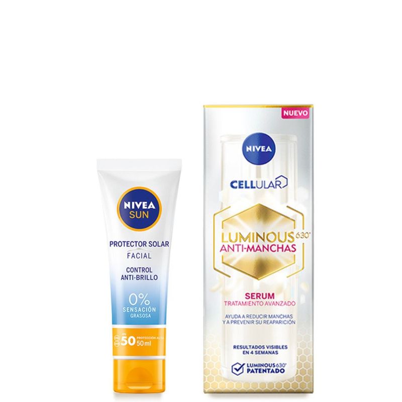 combo-nivea-protector-solar-facial-control-anti-brillo-fps-50-x-50-ml-serum-antimanchas-luminous-630-tratamiento-avanzado-x-30-ml