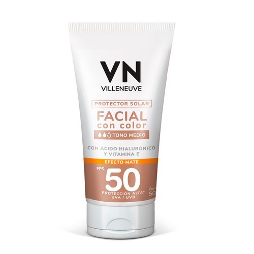 Protector Solar Facial Villeneuve Tono Medio Fps 50 x 50 ml