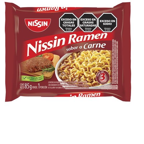 Pasta Nissin Ramen Sabor a Carne x 85 g