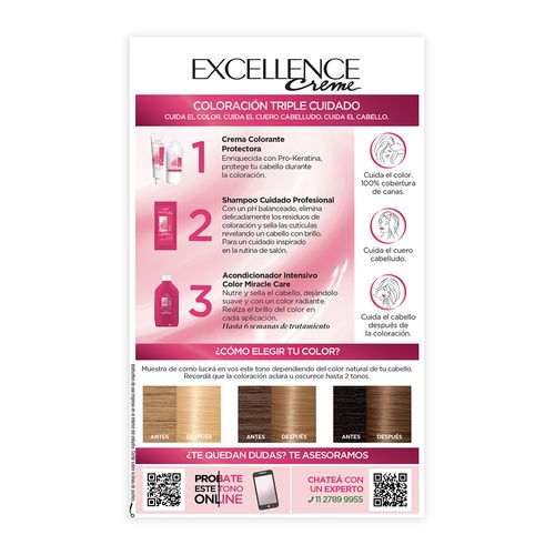 Kit Tintura Excellence Creme Triple Cuidado 9 Rubio muy Claro x 47 g