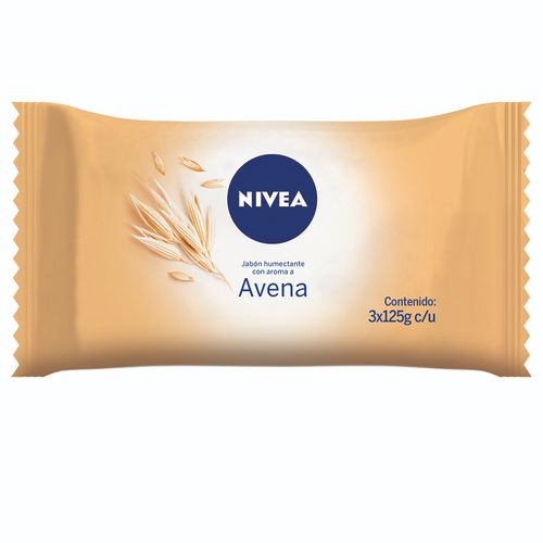 Jabón Humectante Nivea Avena para Todo Tipo de Piel x 3 un x 125 g