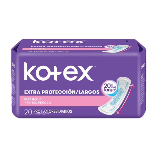Protectores Diarios Kotex Extra Protección Multiestilo Paquete x 20 un