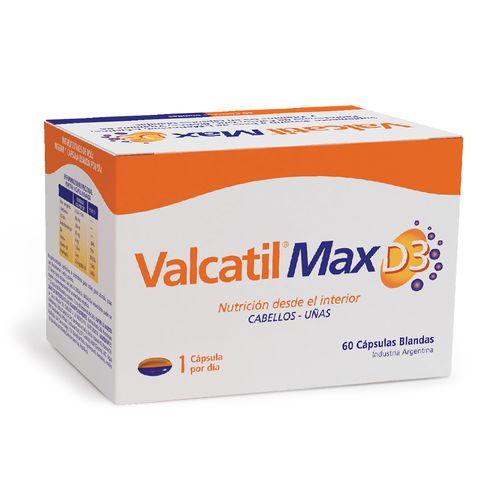 Suplemento Dietario Valcatil Max D3 x 60 Cáps