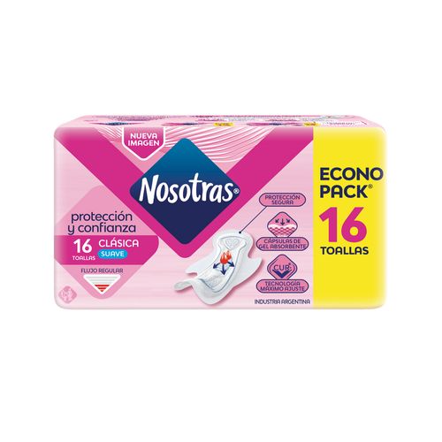 Toalla Femenina Nosotras Clásica Suave con Caléndula x 16 un