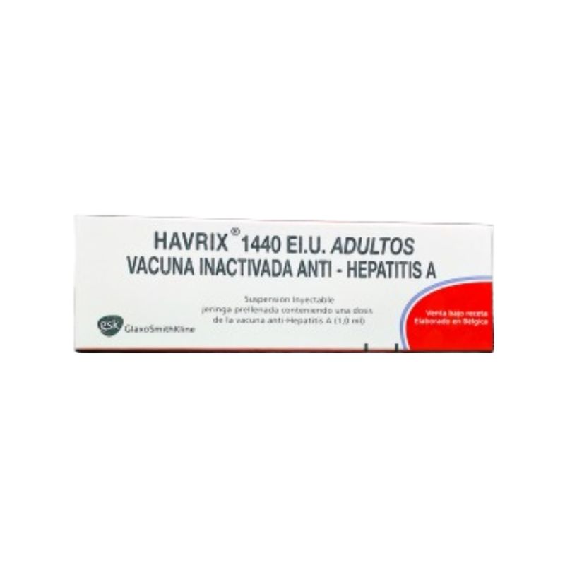 Havrix 1440 El.U. Antígeno Hepatitis A Adultos x 1 Jeringa - Farmacity