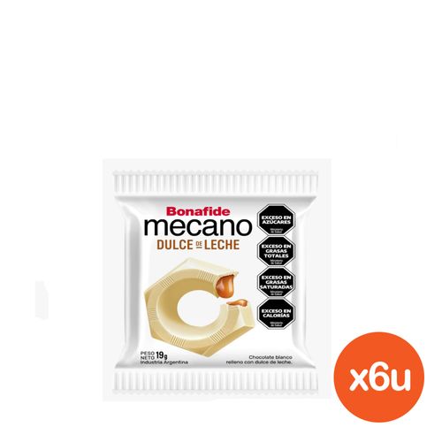Combo Bocadito de Chocolate Mecano Blanco x 19 g x 6 un