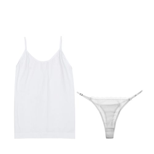 Combo Wav Musculosa Seamless Blanco Talle S/M + Tanga Regular Morley Blanco Tm x 1 un