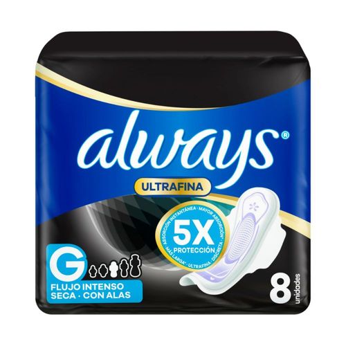 Toallas Femeninas Always Noche Ultrafinas Seca x 8 un