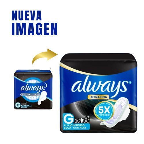 Toallas Femeninas Always Noche Ultrafinas Seca x 8 un