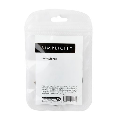 Auriculares In-Ear Silicona Negros Simplicity Tech Ola12