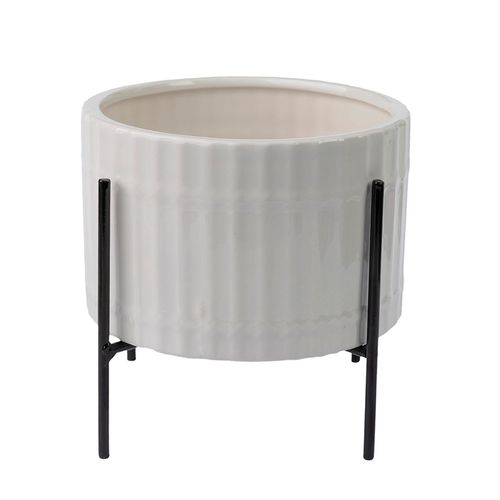 Porta Maceta Blanco Boho Simplicity Deco Ola2