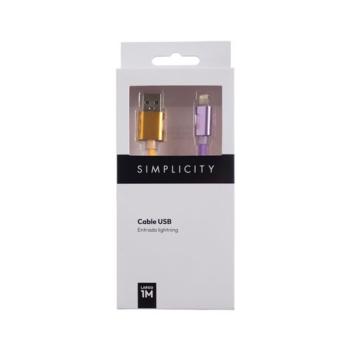 Cable USB Simplicity Rainbow Entrada Lightning 1 m