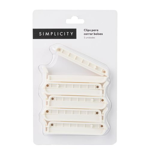 Clips para Cerrar Bolsas Simplicity Hogar Blanco x  4 un