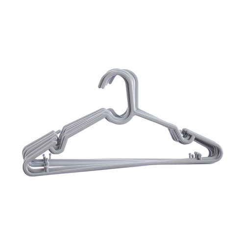 Perchas Chatas Simplicity Plástico Gris x 8 un