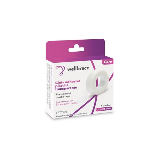 Cinta Adhesiva Transparente Wellbrace Care 1.25 cm x 9 m
