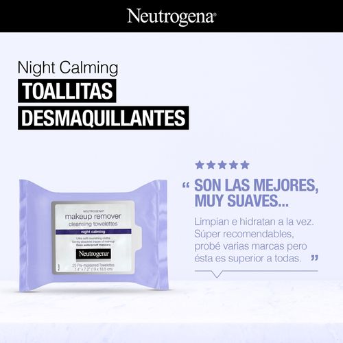 Toallitas Desmaquillantes Neutrogena Night Calming x 25 un