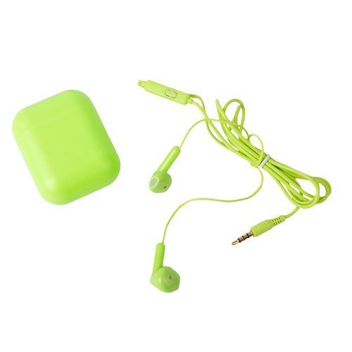 Auriculares con Estuche Verde Liso Simplicity Tech Ola12
