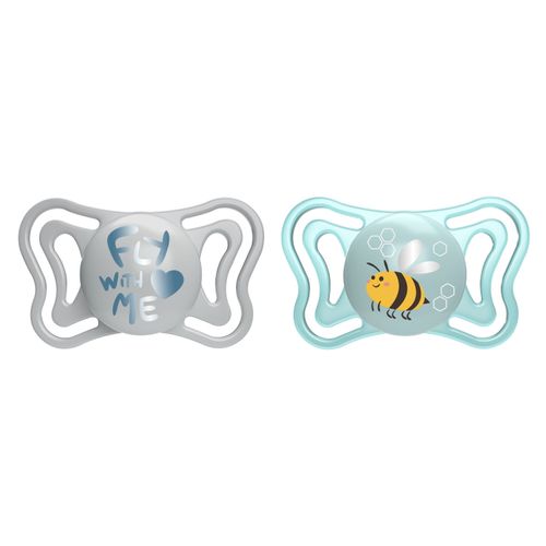 Chupete Chicco Physio Light Deco Celeste 2-6 m x 2 un